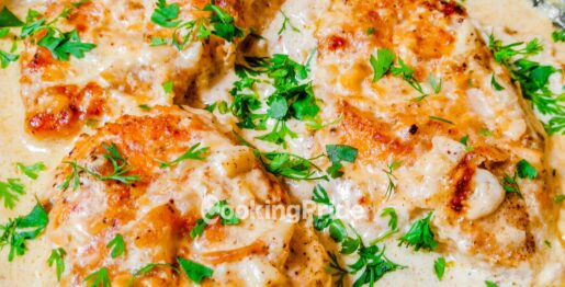 Creamy garlic chicken breast recipe with butter by CookingPride