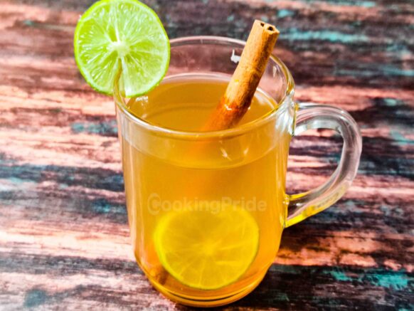 Hot toddy recipe with bourbon whiskey, honey and lemon